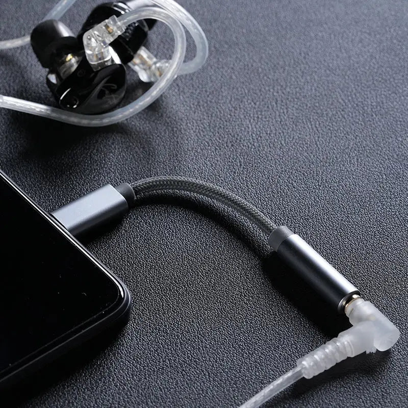 KZ AM01 Cable Type-C to 3.5mm Audio Adapter Line 32bit/384kHz Hi-Fi DAC + IC Amplifier Dual Chip Earphone Audio Cable