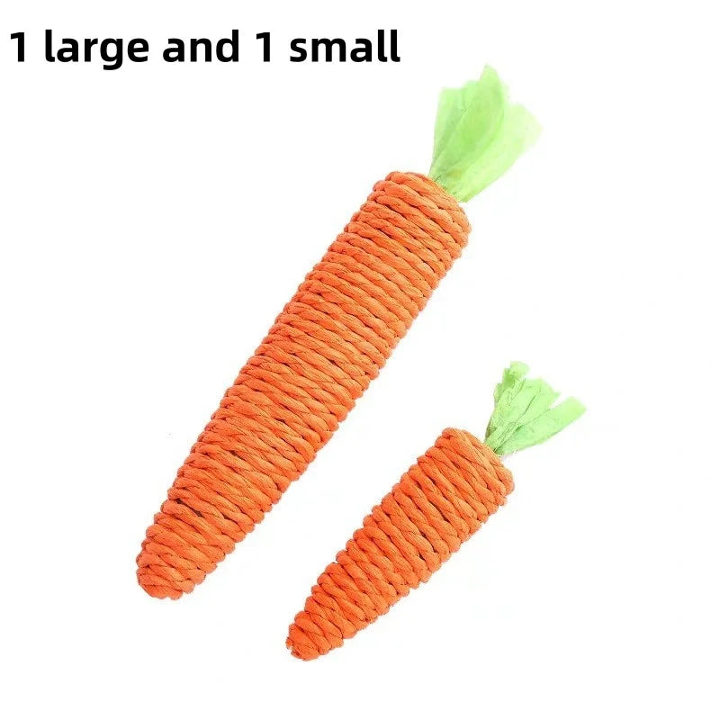 Cat Toy Carrot Sound Pet Products Bite Resistant Paper Rope Scratcher Clean Teeth Interactive Play Cat Carrot Chew Toy for Cat Beauty World Shop