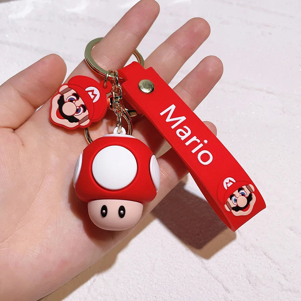 19 Styles Anime Keychain Mario Bros Luigi Toad Bowser Action Figure Model PVC Cartoon Bag Doll Pendant Toys Gift Beauty World Shop
