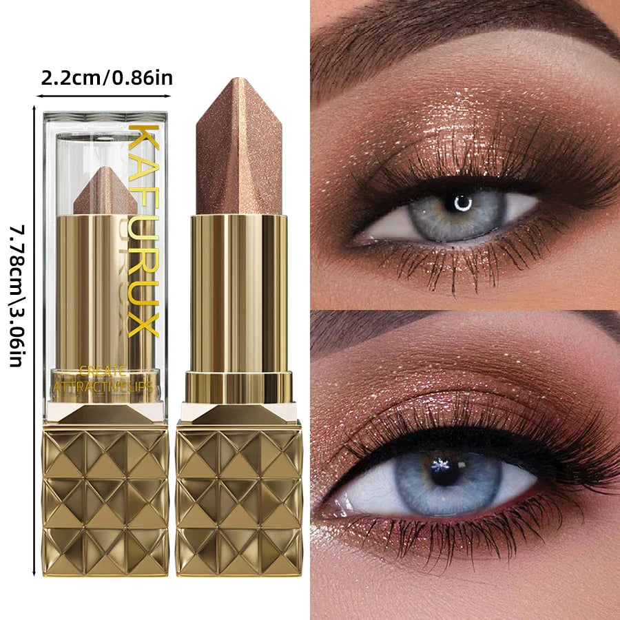 Two color Eye Shadow Stick Velvet Shimmer Eye Makeup Durable Waterproof Eyeshadow &Lipstick Glitter Contour,Highlight for Women Beauty Trend Shop