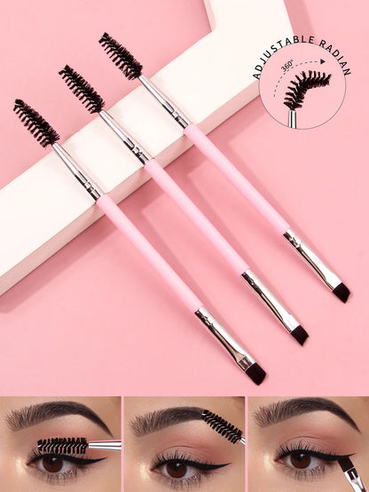 Clearance_3PCS professional single double end angle eyebrow eyelash makeup brush high quality eyebrow pencil eyeliner brush_Cont Beauty World Shop