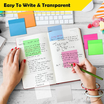 5 Roll 5 Colors Stickers Transparent Fluorescent Index Tabs Flags 5m Sticky Note Stationery Children Gift School Office Supplies Beauty World Shop