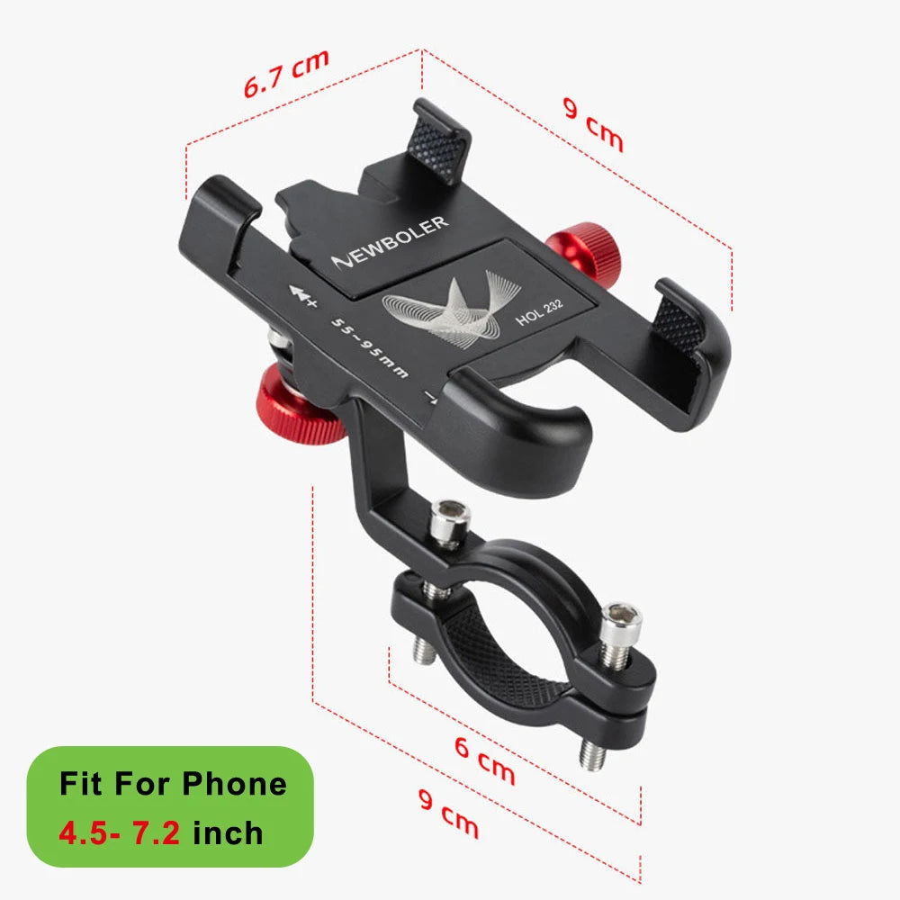 NEWBOLER MTB Phone Mount Stand Bicycle Holder 360° Rotatable Aluminum Adjustable Bike Phone Holder Non-slip Cycling Bracke Beauty World Shop