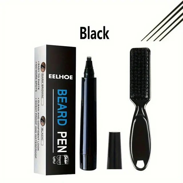 Hot Sale Beard Filling Pen Kit Beard Enhancer Brush Beard Coloring Shaping Tools Waterproof Black Brown Hair Pencil Man Cosmetic Beauty World Shop