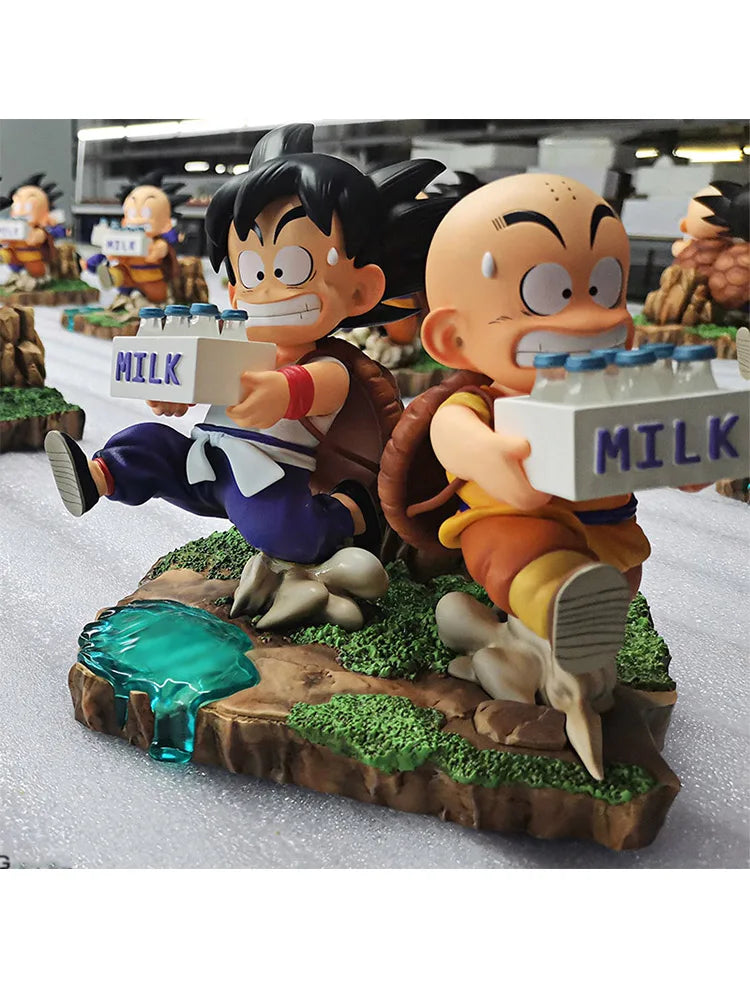 15CM Dragon Ball Anime Figure Son Goku and Krillin Milk Delivery Model Action Figures Periphery Doll PVC Model Gifts Toys Beauty World Shop