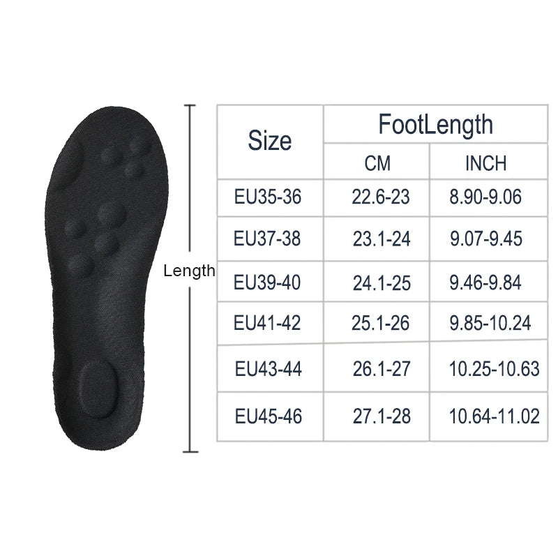 1Pair/2Pairs/4Pairs High Elasticity Latex Sport Insoles Soft Shoe Pads Arch Support Orthotic Insoles Breathable Deodorant Insole Beauty World Shop