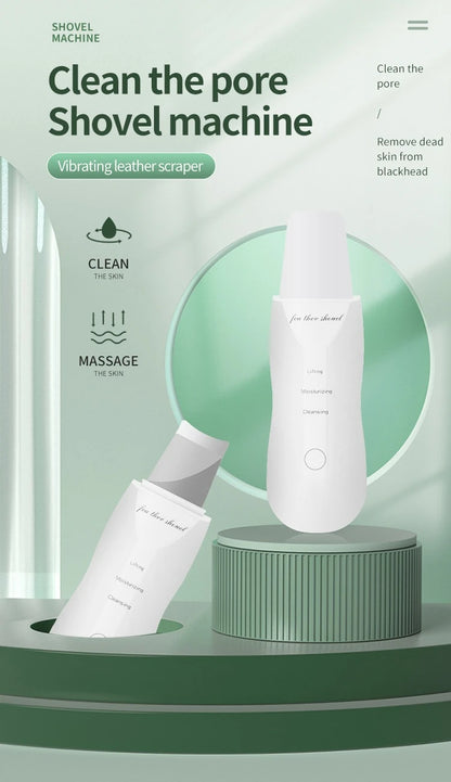 Deep Vibrate Skin Scrubber Facial Cleaner Shovel Spatula Not Ultrasonic Face ScrubberPeeling Blackhead Remover Facial Ma ssager Beauty World Shop