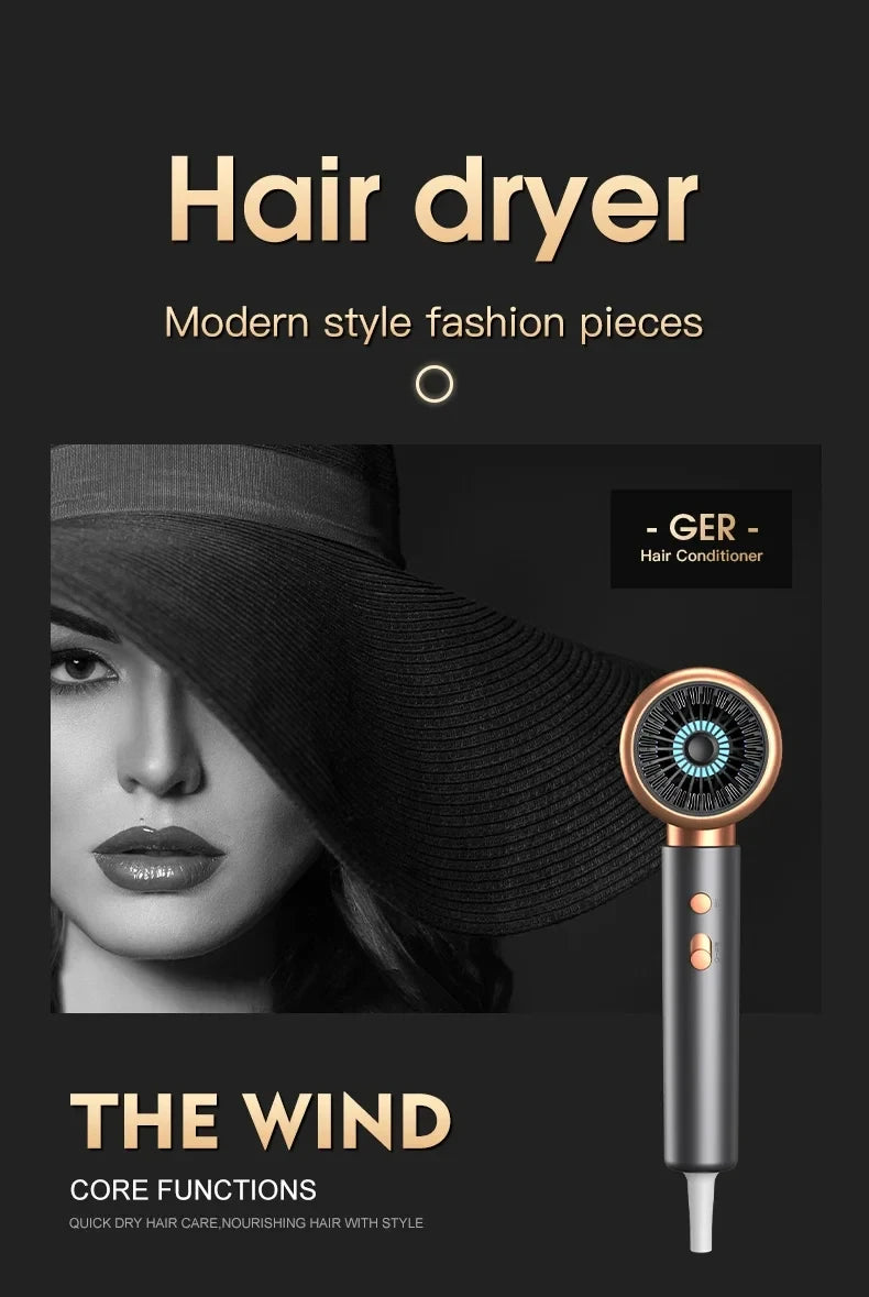 HOMEFISH 2000W Salon Hair Dryer with Hot/Cold Air Brush Negative Ionic Technology 5th Gear Strong Power Hairdryer without Comb Beauty World Shop