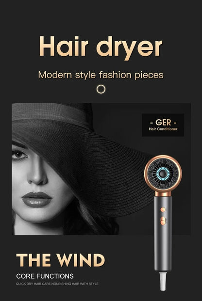 HOMEFISH 2000W Salon Hair Dryer with Hot/Cold Air Brush Negative Ionic Technology 5th Gear Strong Power Hairdryer without Comb Beauty World Shop