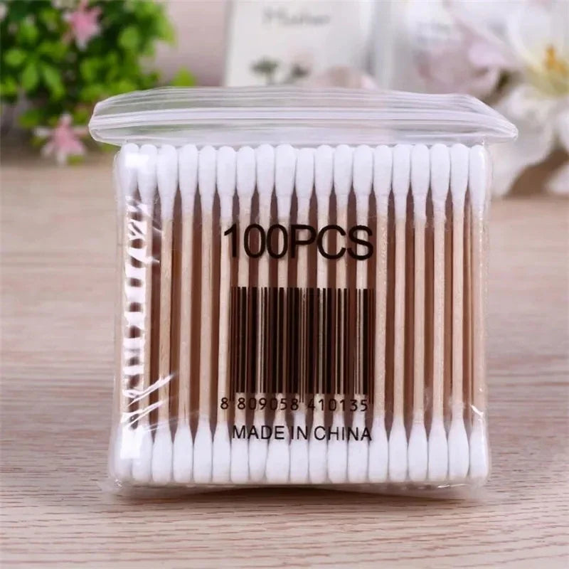 500pcs Double Head Cotton Swab Women Makeup Cotton Buds Tip for Wood Sticks Nose Ears Cleaning Health Care Tools Beauty Fashion