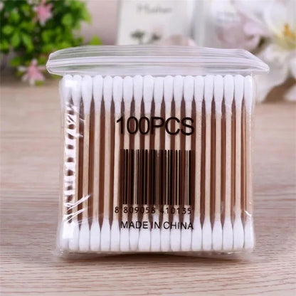500pcs Double Head Cotton Swab Women Makeup Cotton Buds Tip for Wood Sticks Nose Ears Cleaning Health Care Tools Beauty Fashion