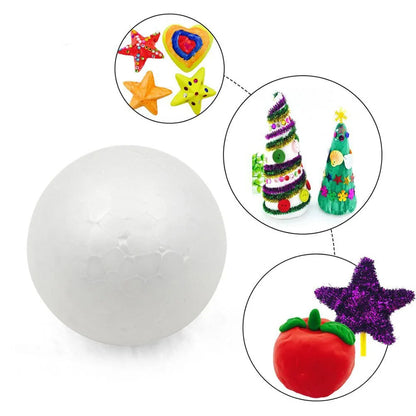 10pcs Solid Foam Ball Polystyrene Balls 50mm-100mm  Round DIY Accessory Handmade For Party Celebration Christmas Decoration Beauty World Shop