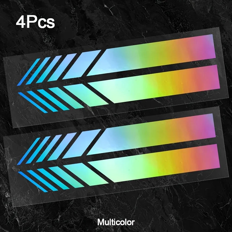 JDM Reflective Car Stickers - Classic Stripes Vinyl Decals, Self-Adhesive for Easy Install - Fit Any Car Body - Waterproof, 4pcs Beauty World Shop