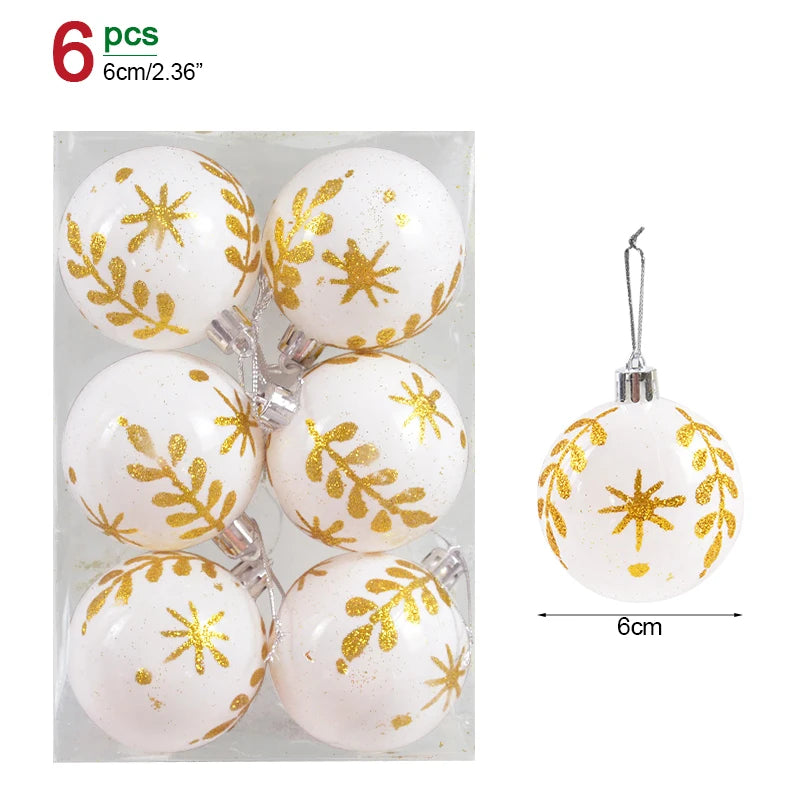 1box Christmas Balls Christmas Tree Ornaments Ball Xmas Hanging Tree Pendants Home Party Decor 2026 New Year Gift Noel Navidad Beauty World Shop