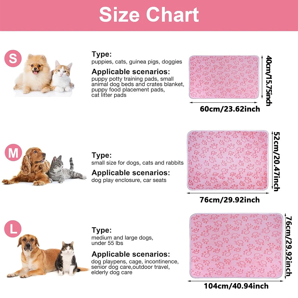 1pcs Ultra-Soft Paw Print Dog Blankets - Machine Washable, Cozy Pet Pillow Pads for Indoor & Outdoor Use - Ideal for Small to La Beauty World Shop