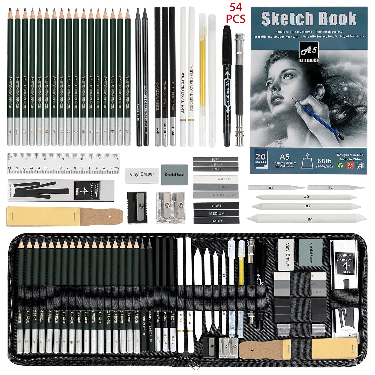 12/20/25/54/70 pcs Drawing Sketching Coloring Set Drawing Pencils & Sketching Kit Art Tool Kit Professional Art Supplies Set Beauty World Shop