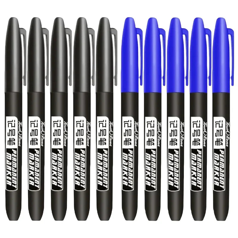6-20PCs/Set PermanentMarker Pen Fine Point Waterproof Markers Thin Nib Crude Nib Black Blue Red Ink 1.5mm Fine Color Marker Pens Beauty World Shop