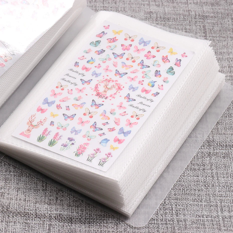 100 Slots Empty Nail Art Sticker Storage Book Album Exhibition Decals Collecting Organizer Holder Display Notebook Manicure Tool Beauty World Shop