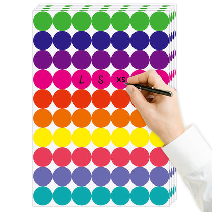 350-700pcs 10 Colors Colorful Dot Glue Stickers, Round Label Paper Round White Circle Round Code Sticker Self-adhesive Label Beauty World Shop