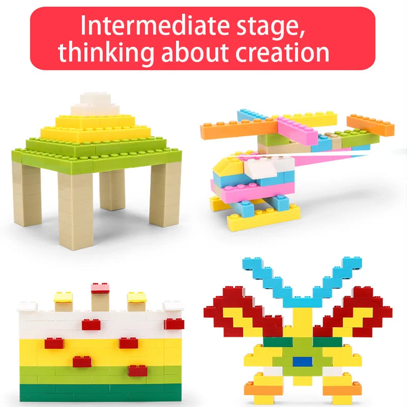 300/1000 DIY creative building blocks bulk set Urban Classic building blocks Assembled birthday gift children's educational toys Beauty Fashion
