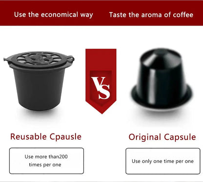 Reusable Coffee Capsule for Nespresso Machine with Stainless Filter Mesh Icafelas Refill Espresso Pod Kitchen Tamper Accessories Beauty World Shop