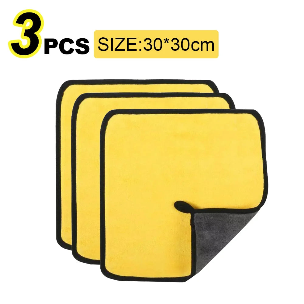Car Wash Microfiber Towel 30x30/60CM Car Cleaning Drying Cloth Hemming Car Care Cloth Detailing Car Wash Towel Beauty Fashion