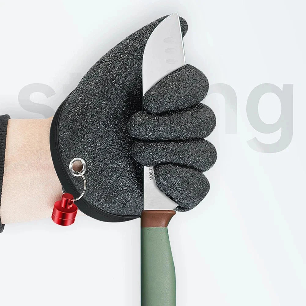 Fishing Gloves Catch Fish Anti-slip Durabl Knit Full Finger Waterproof Work Cutproof Glove Clasp Left Right Apparel Protect Hand Beauty World Shop