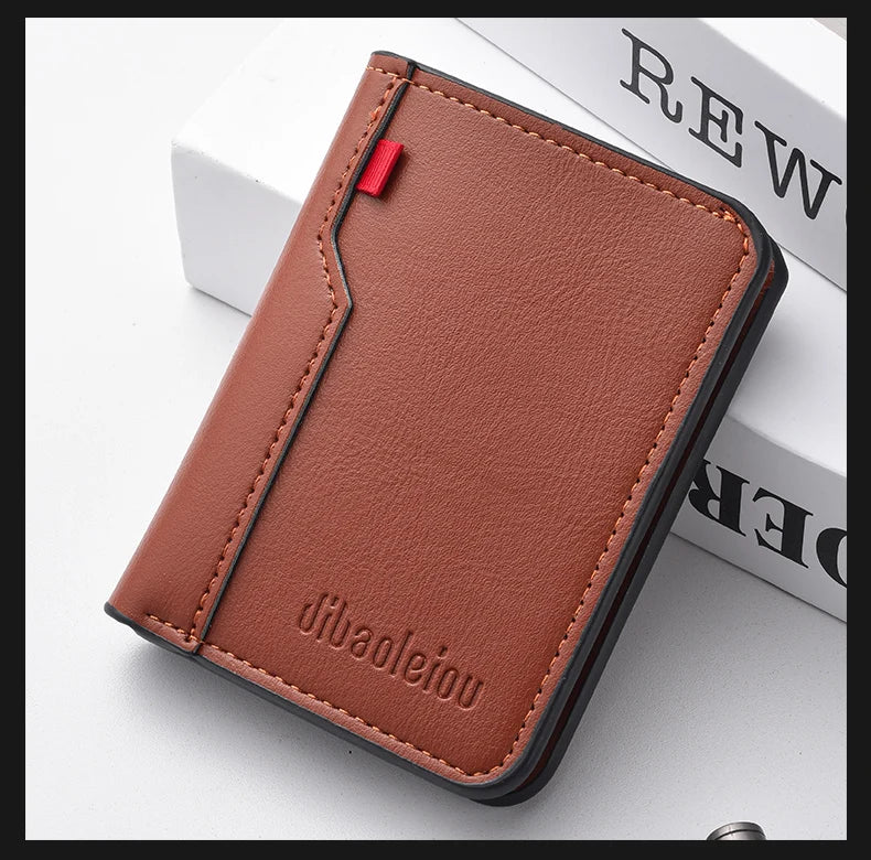 1Pc New Ultra-thin Mini Soft PU Leather Credit Card Wallet Holder Short Vertical High Quality Men's Wallet Beauty World Shop