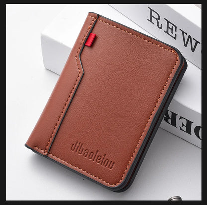 1Pc New Ultra-thin Mini Soft PU Leather Credit Card Wallet Holder Short Vertical High Quality Men's Wallet Beauty World Shop
