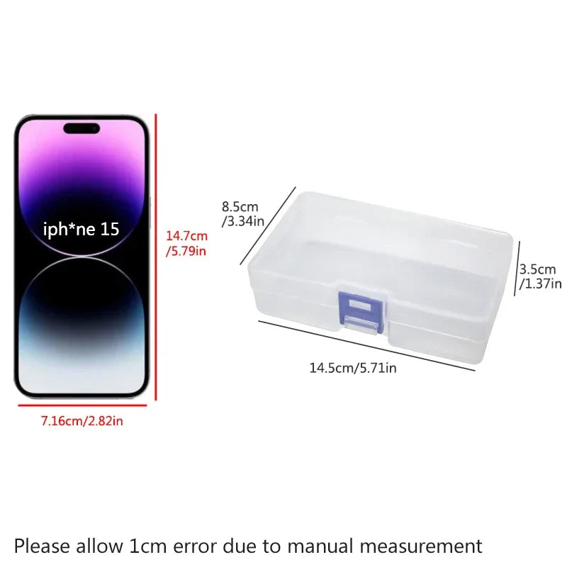 5 pcs Transparent Lockable Box Small Object Storage Box Fishing Gear Accessories Box Plastic Material Beauty Trend Shop