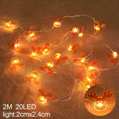 2M 20LED Santa Claus Snowflake LED Light String Christmas Decoration For Home Xmas Tree Ornament 2025 Navidad Kids Gift New Year Beauty World Shop