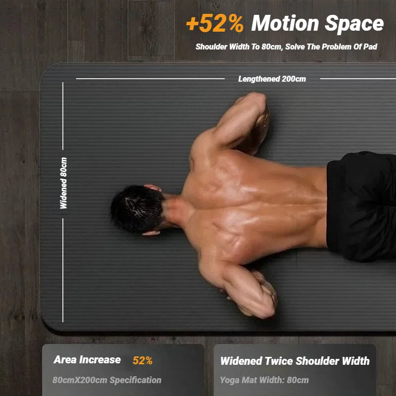 Two-Piece Set High Quality Extra Sport Thick Nbr Non-Slip Yoga Mats For Fitness Pilates Gym Home Tasteless Spor Universal Men Beauty World Shop