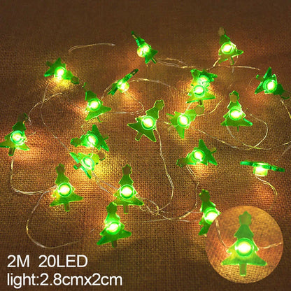 2M 20LED Santa Claus Snowflake LED Light String Christmas Decoration For Home Xmas Tree Ornament 2025 Navidad Kids Gift New Year Beauty World Shop
