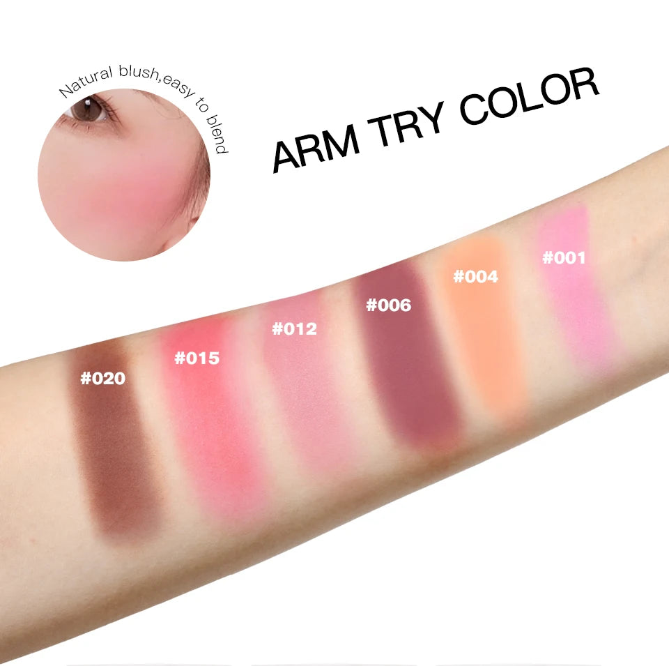 Face Blusher Matte Natural Cheek Tint Brighten Face Pink Red Face Contouring Cosmetics Blush Powder Soft Female Makeup Beauty World Shop