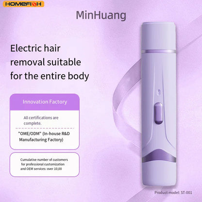 HOMEFISH 2in1 Electric Razor for Women Painless Hair Removal Rechargeable Body Mustache Epilator Shaver Beauty World Shop