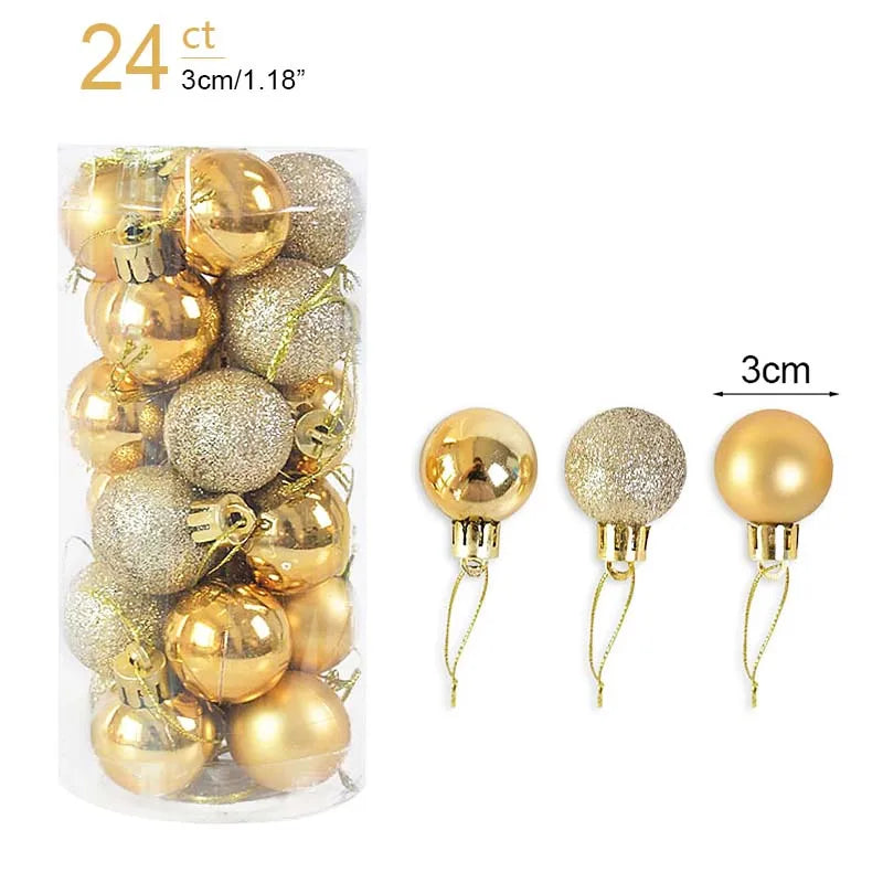 1box Christmas Balls Christmas Tree Ornaments Ball Xmas Hanging Tree Pendants Home Party Decor 2026 New Year Gift Noel Navidad Beauty World Shop