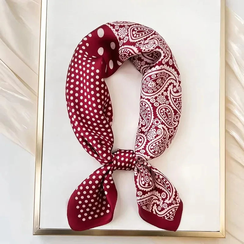 New Fashion Silk Scarf Neckerchief Women's Silk Square Scarf Purse Luxury Scarf for Women Designer Silk Headscarf Beauty World Shop