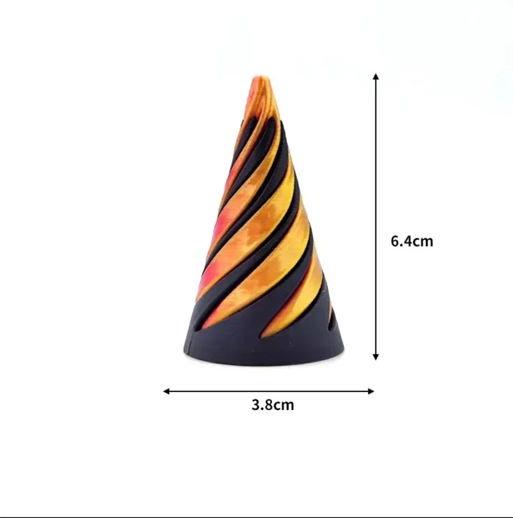 3D Printed Spiral Cone Toy Impossible Pyramid Passthrough Sculpture Pass Through Pyramid Toy Mini Vortex Thread Illusion Beauty World Shop