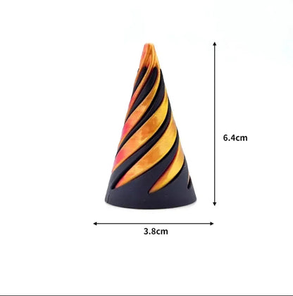 3D Printed Spiral Cone Toy Impossible Pyramid Passthrough Sculpture Pass Through Pyramid Toy Mini Vortex Thread Illusion Beauty World Shop