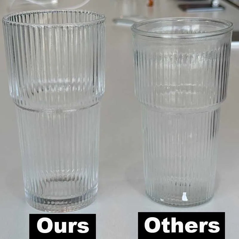 600ML Stripe Glass Coffee Cup With Lid and Without Cover Straw Transparent Drinking Glasses for Juice Iced Coffee Mugs Drinkware Beauty World Shop