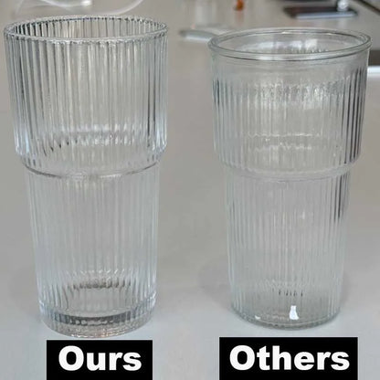 600ML Stripe Glass Coffee Cup With Lid and Without Cover Straw Transparent Drinking Glasses for Juice Iced Coffee Mugs Drinkware Beauty World Shop