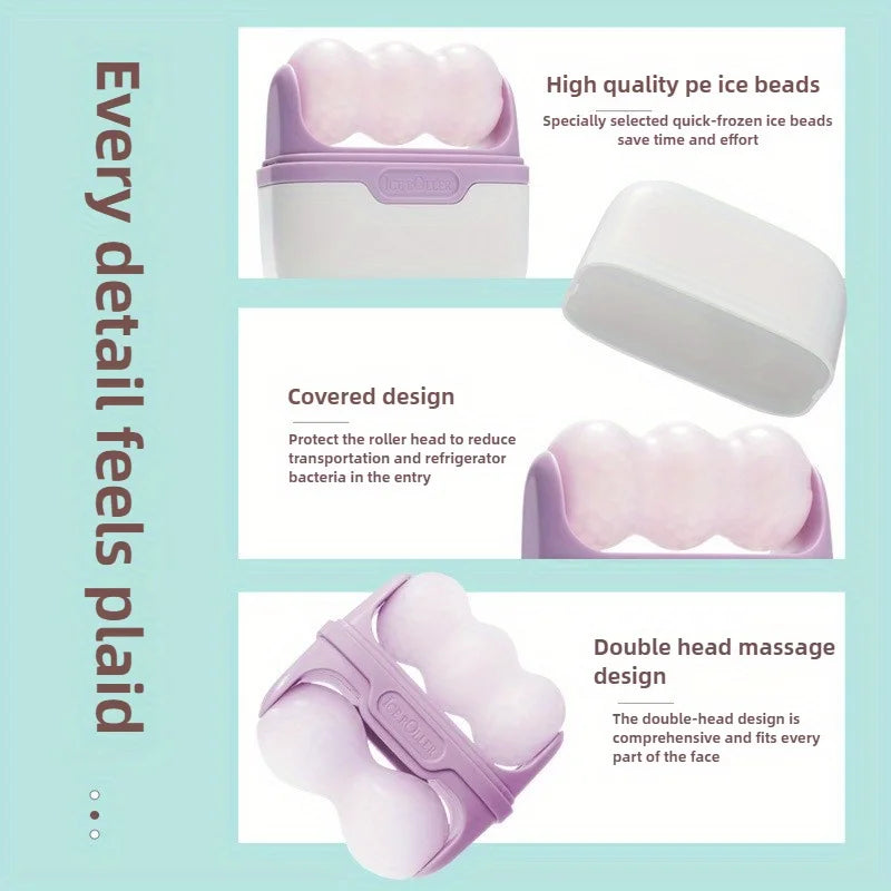 Double-headed ice roller, used for facial and head massage, made of resin material, non-electric skin care tool Beauty World Shop