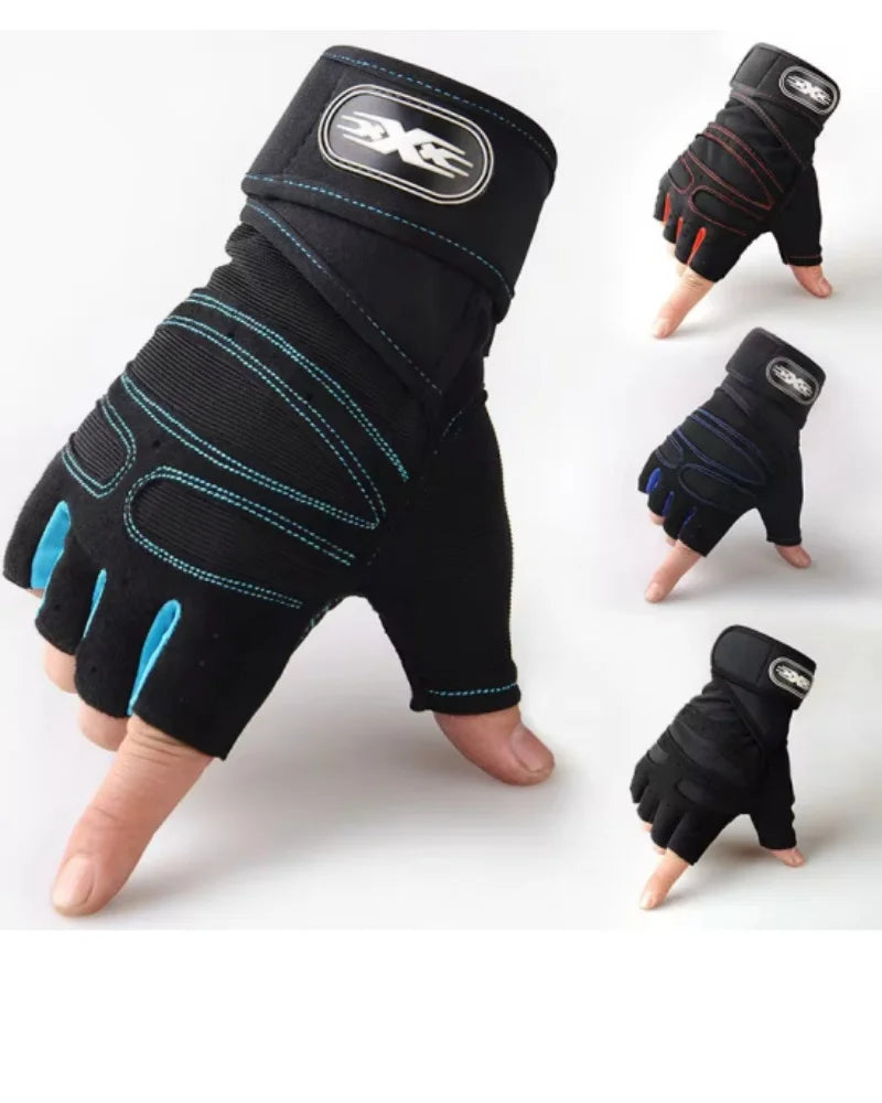 1Pair Gym Gloves for Men Women Fitness Weight Lifting Wristband Gloves Training Sports Exercise Cycling Glove Shockproof Beauty World Shop