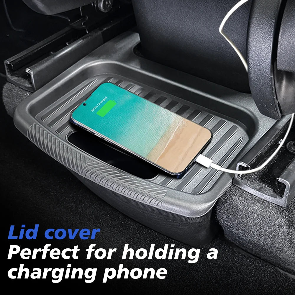 Rear Seat Storage Box for Tesla New Model Y 2025-2020 Launch Juniper Organizer Bins Backseat Trash Can Garbage Bag Tray Beauty World Shop