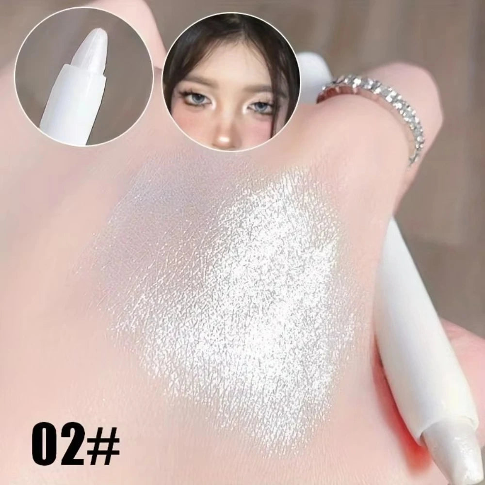 1pc Shimmering Highlight Stick, Glitter White Eyeshadow Pencil for Bright Eyes, Dazzling Effect Makeup Highlighter Beauty World Shop