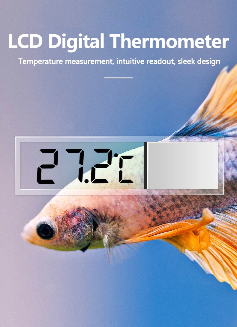 1pc Aquarium Thermometer 3D Digital LED Electronic Fish Tank Temperature Fish Turtle Temp Meter Aquarium Decoration Beauty World Shop