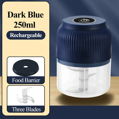250ml Mini Wireless USB Rechargeable Electric Vegetable Chopper Garlic Crusher Food Chopper for Kitchen Gadgets for Garlic Beauty World Shop