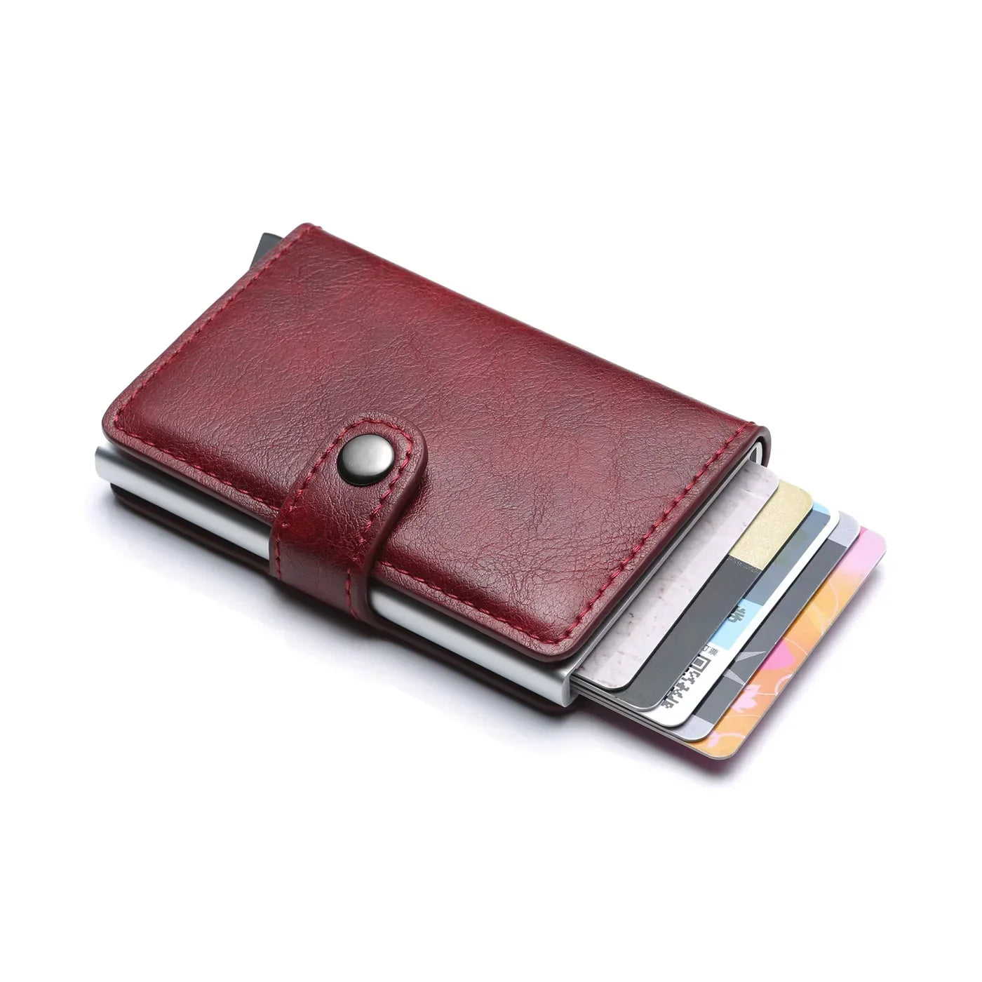 Rfid Credit Card Holder Men Wallets Luxury Small Smart Wallet Metal Business Mini Cardholder Case Women Minimalist Walet for Men Beauty World Shop