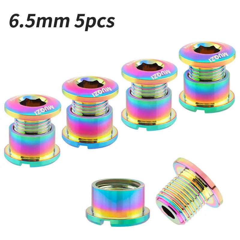MUQZI 4/5PCS Chainring Bolts Single Double Chainring Screws Mountain Road MTB Bike Crank Bolts 6.5/8.5mm Beauty World Shop