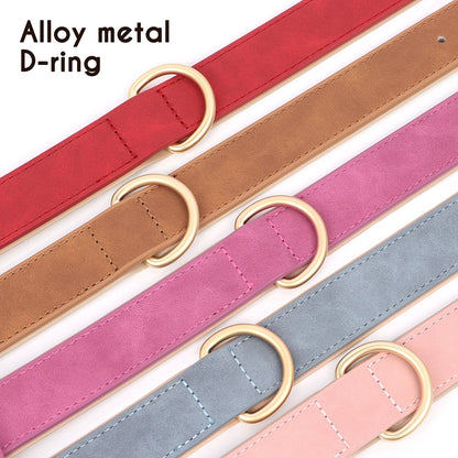 Soft Padded Dog Collar Leash Set PU Leather Pet Dog Collars Necklace With Walking Lead Rope Adjustable For Small Medium Dogs Pug Beauty World Shop